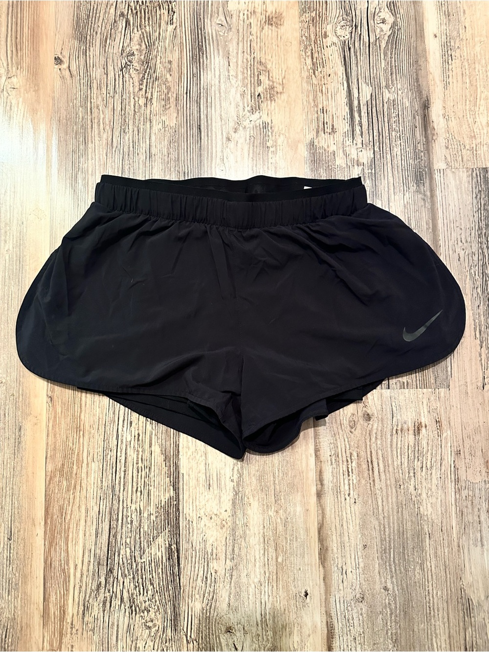 Nike Women's Black Athletic Running Shorts with Swoosh Accent